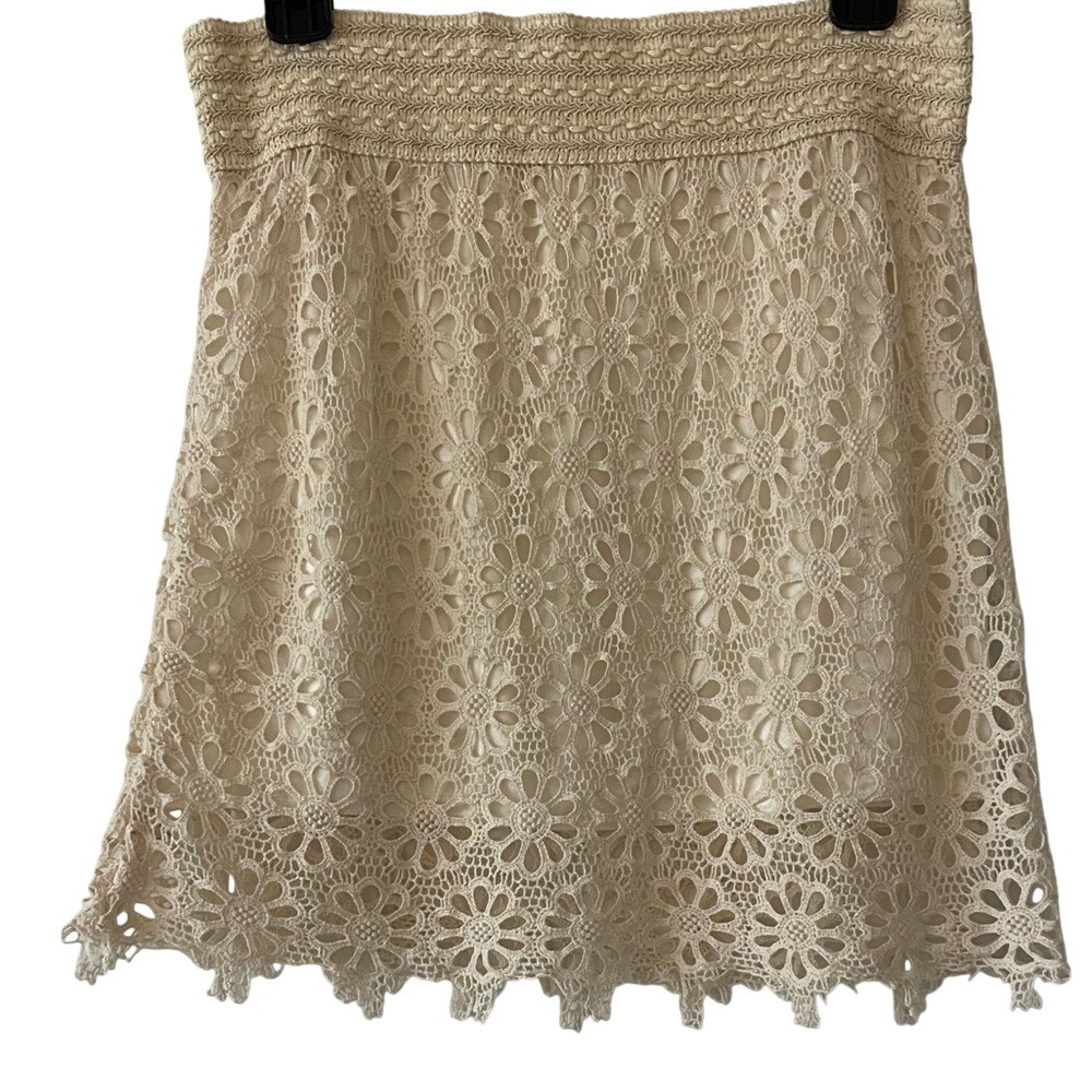 All Jazzed Up Crochet Lace Boho Mini Skirt Medium